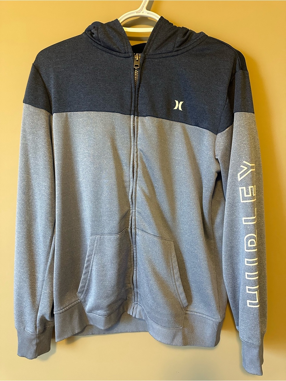 Teen/youth Hurley Two-Tone Navy and Light Gray Zip Hoodie